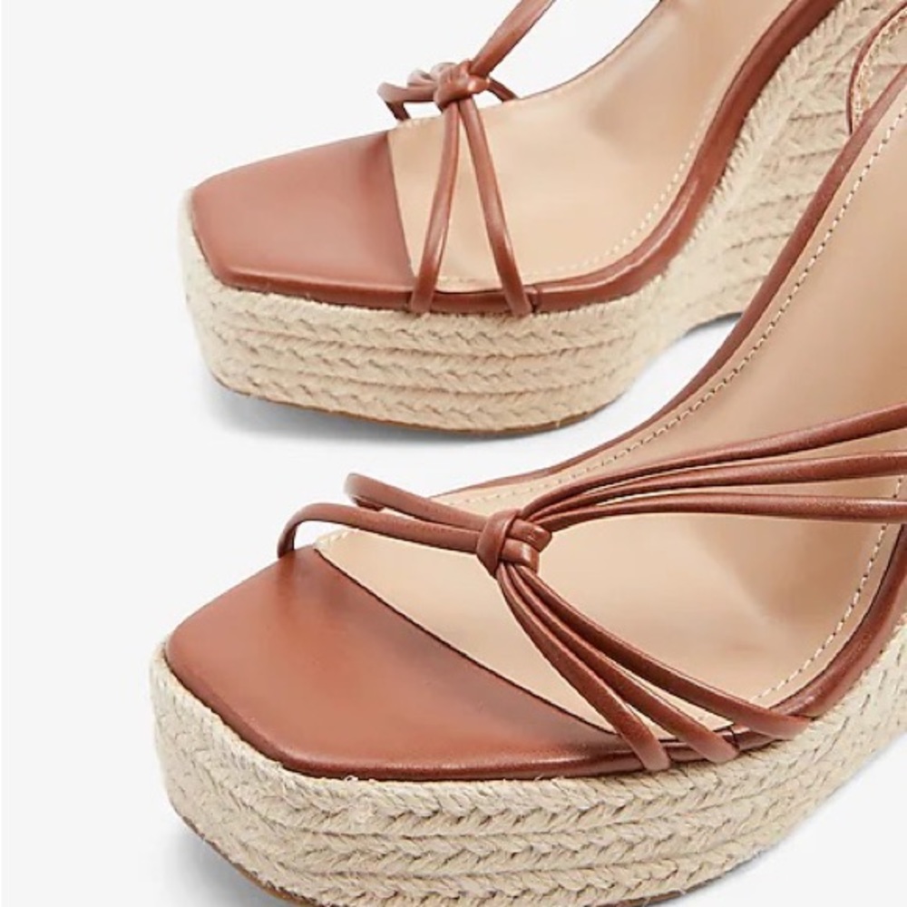 BRAND NEW Brown Espadrilles Wedges by Express